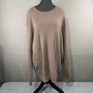 Bruun & Stengade Sweater Men’s XXL Cotton Silk Waffle Knit Cozy Minimalist Brown
